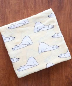 Bamboo Cotton Swaddle - Yellow with White Bear - SW1