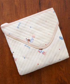 Soft Cotton Hooded Blanket - Cream with Cute Dog - HBL1