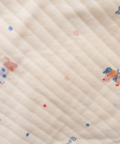 Alternative view of Soft Cotton Hooded Blanket - Cream with Cute Dog - HBL1