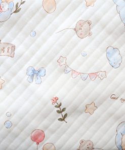 Soft Cotton Hooded Blanket - Cream with Teddy on Party - HBL1 - Image 2