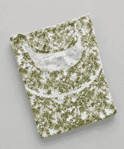 Maternity Feeding Nighty with Lace - Green Floral - MFN