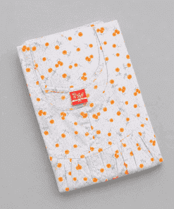 Maternity Feeding Front Open Nighty - Grey with Orange Floral - MFN