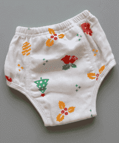 Full Padded underwear - Organic Cotton - Red Bell and Green Tree- PU1