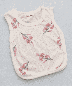 Side Button Jhabla Sleeveless - Set Of 2 - Dark Pink Flower and White Pink Flower - JH1 - Image 4