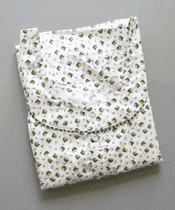 Maternity Feeding Nighty - White with Green Leaf print - MFN