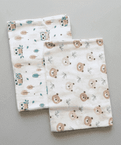 Muslin Mother Bath Towel - Combo Pack of 2 - Owl + Teddy Head - MBT1