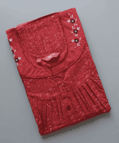 Maternity Feeding Front Open Nighty - Maroon - MFN