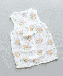 Alternative view of Muslin Cotton Frock - Pack of 2 - Orange Koala + Pink Heart - DFK