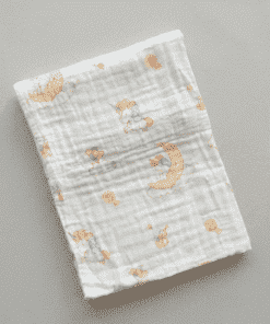 Baby Crinkled Muslin Cotton Bath Towel - 60×115cm - Moon and Unicorn -BT1