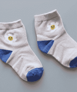 Knitted Soft Socks - Beige and Dark Blue - SKS