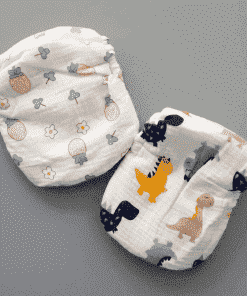 Alternative view of Crinkled Muslin Cloth Diaper Pack of 2 - Off White Strawberry + Dino - CDP1
