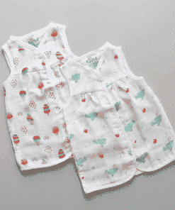 Muslin Cotton Frock - Pack of 2 - Ice Cream + Bird - DFK