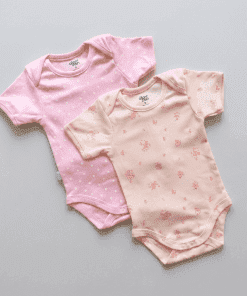 Romper/Onesie - Combo Pack of 2 - Pink Heart + Pink Floral - AZBS