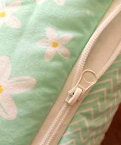 Premium Muslin Cotton Kangaroo Wrapper - Light Green with White Flower and Honeybee - KW1 - Image 4