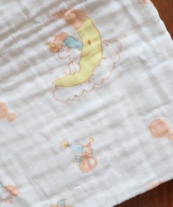 Baby Crinkled Muslin Cotton Bath Towel - 60×115cm - Moon and Unicorn -BT1 - Image 2