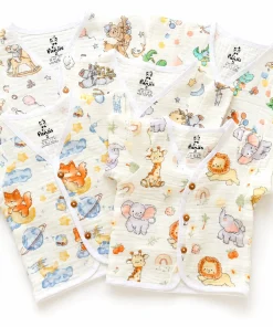 Assorted Crinkled Muslin Half Sleeve Jhabla - Pack of 5