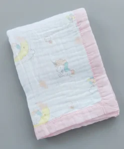 Muslin Blanket - Pink with Unicorn -  BL1