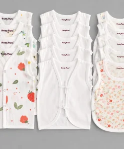 Assorted Jhabla Combos - Pack of 15 - Side Button + Muslin + White - CM1