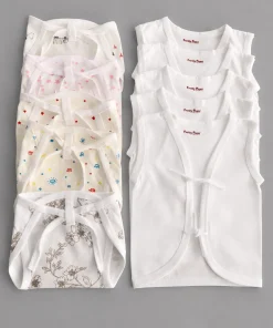 Assorted Prints Jhabla Combos - Pack of 10 - White + Nappy - CM1