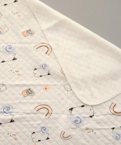Alternative view of Hooded Blanket - White with Snail and Rainbow - BL1