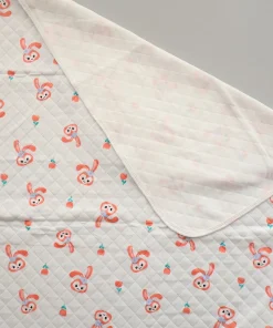 Alternative view of Hooded Blanket - White with Sloth Print - BL1