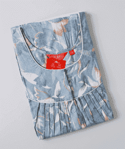 Maternity Feeding Nighty - Blue Grey Floral - MFN