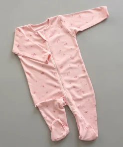 Sleeping Suit - Pink with Pink Floral - SS1