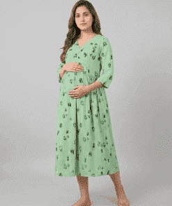 Alternative view of Short Feeding Kurty - Green - MCFK