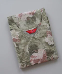 Maternity Feeding Kurty - Olive Green Print - MCFK