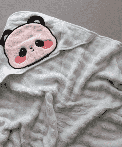 Alternative view of Micro Fiber Hooded Blanket - 90x85cm - Mint Green with Panda - HBL