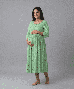 Alternative view of Short Feeding Kurty - Green - MCFK