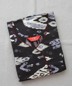 Maternity Feeding Kurty - Black and White Print - MCFK