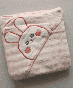 Micro Fiber Hooded Blanket - 90x85cm - Pink with Rabbit - HBL