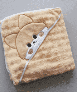Micro Fiber Hooded Blanket - 90x85cm - Light Orange with Cat - HBL