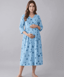 Alternative view of Short Feeding Kurty - Blue - MCFK