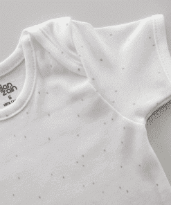 Premium Half-Sleeve Romper and Cap Set Combo - White with Grey Small Dot - AZBS - Image 2