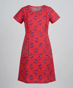 Alternative view of Maternity Feeding A-line Kurthy - Maroon Print  - MFK