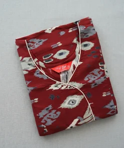 Maternity Feeding Kurty - Maroon and White Print - MCFK
