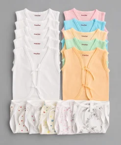 Assorted Prints Jhabla Combos - Pack of 15 - Color+ White + Nappy - CM1