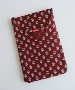 Maternity Feeding A-line Kurthy - Maroon Block Print - MFK