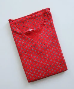 Alternative view of Maternity Feeding A-line Kurthy - Red Triangle Print - MFK