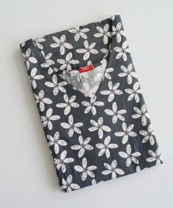 Maternity Feeding A-line Kurthy - Grey with White Flower - MFK