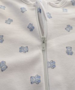 Sleeping Suit - Off White Star - White with Blue Teddy - SS1 - Image 2