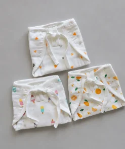 Assorted 5 Layer Muslin Padded Nappy - Pack of 3 - NP01