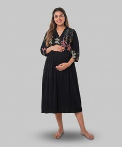 Alternative view of Maternity Feeding Kurty - Black - MCFK