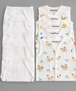 Assorted Prints Jhabla Combos - Pack of 10 - Muslin + Nappy - CM1