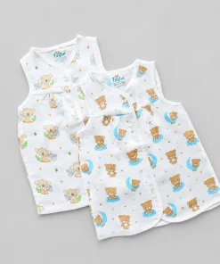 Muslin Cotton Frock - Pack of 2 - Teddy and Cloud + Koala - DFK