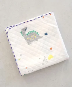 Cotton Blanket - White with Dino - BL1