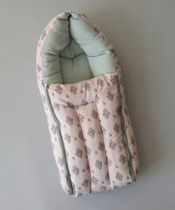 Soft Cotton Kangaroo Wrapper - Soft Pink with Floral - KW1