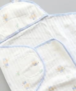 Alternative view of Swaddle Cum Sleeping Bag - Blue Boarder with Baby Elephant - SBG1
